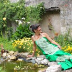 Ambiance bucolique ! robe verte à petites fleurs