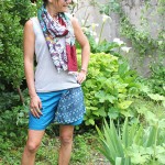 Short Time ! SHORT BLEU A FLEURS