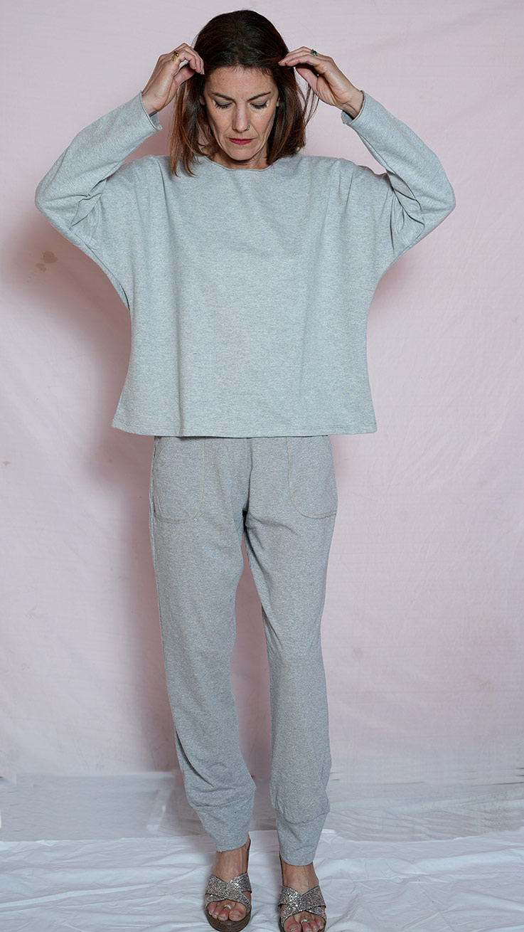 Sweat manche chauve souris Ben 4 couleurs unies
