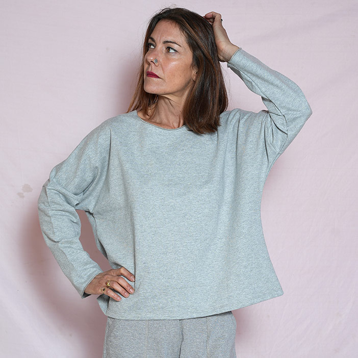 Sweat manche chauve souris Ben 4 couleurs unies