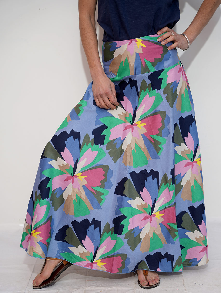 Maxi Jupe Femme LuLaRoe – Taille S, Bleu Et Rouge à Fleurs – État Excellent (non Portée)