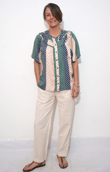 chemise col à volants